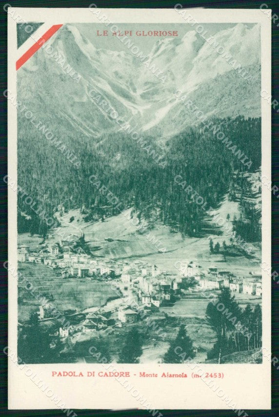 Belluno Padola di Cadore Monte Ajarnola Tricolore WW1 Carducci cartolina KF5241 – fronte