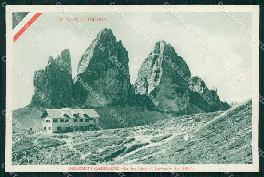 Belluno Sesto Tre Cime di Lavaredo Tricolore WW1 Carducci cartolina KF5245 – fronte