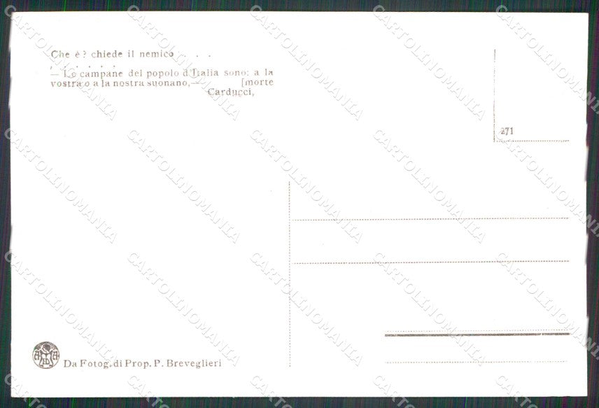 Belluno Cortina d'Ampezzo Nuvolao Tricolore WW1 Carducci cartolina KF5248 – retro