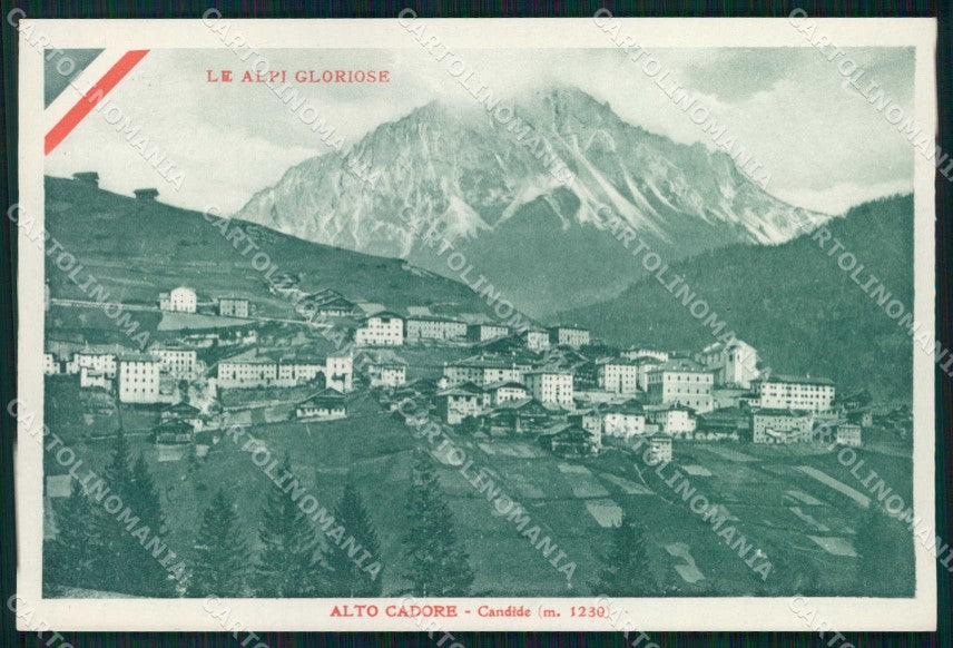 Belluno Cortina d'Ampezzo Candide Tricolore WW1 Carducci cartolina KF5251 – fronte