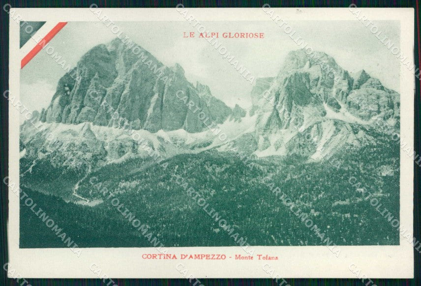 Belluno Cortina d'Ampezzo Monte Tofana Tricolore WW1 Carducci cartolina KF5256 – fronte