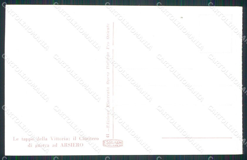 Vicenza Arsiero WW1 WWI Cimitero Guerra cartolina KF5262 – retro