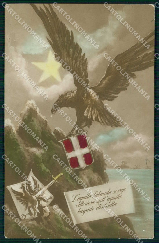 WW1 WWI Patriottismo Aquila Sabauda foto cartolina KF5273 – fronte