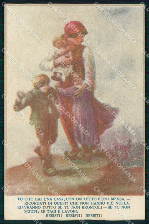 WW1 WWI Patriottismo Resisti Resisti Resisti cartolina KF5277 – fronte