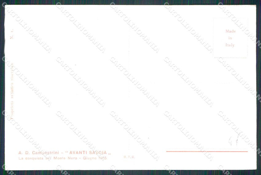 WW1 Militari Bersaglieri Avanti Savoia Campestrini Monte Nero cartolina KF5302 – retro