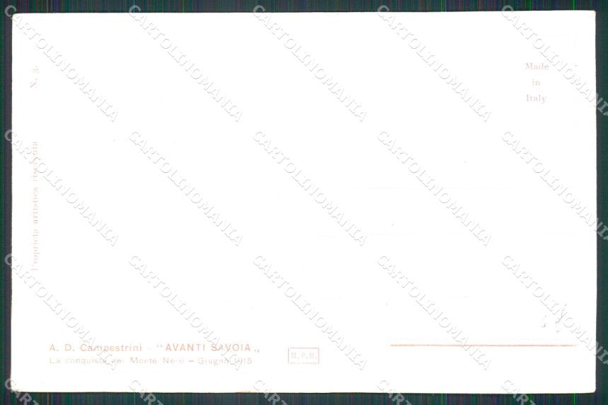 WW1 Militari Bersaglieri Avanti Savoia Campestrini Monte Nero cartolina KF5305 – retro