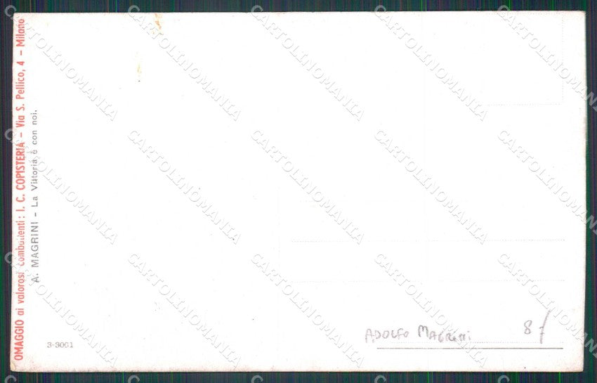 WW1 WWI Militari Bersaglieri Tricolore Magrini cartolina KF5311 – retro
