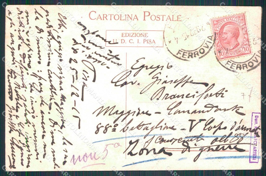 WW1 WWI Militari Pattuglia Cavalleria Pisa Gioli PIEGHINE cartolina KF5312 – retro