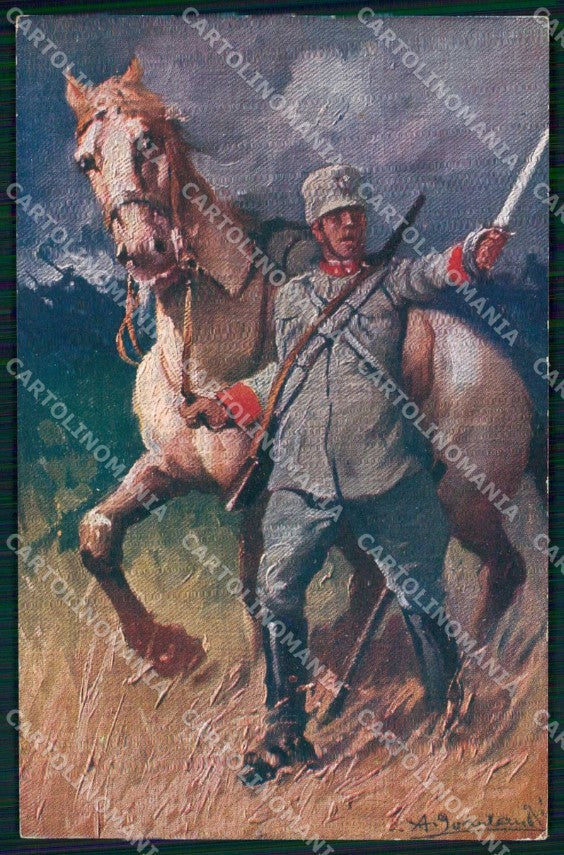 Militari Esercito Italiano Cavalleria Lombardi cartolina KF5314 – fronte