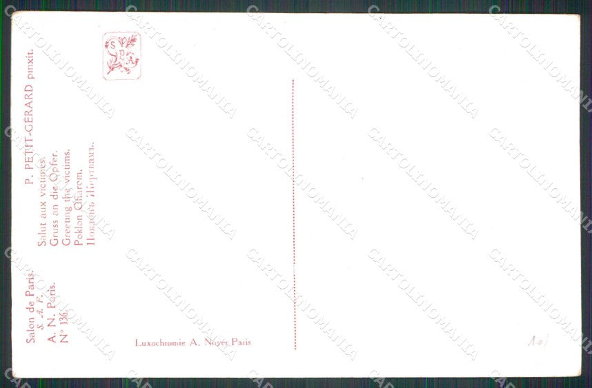 WW1 WWI Militari Francia Salut aux Victimes Petit Gerard Noyer cartolina KF5326 – retro