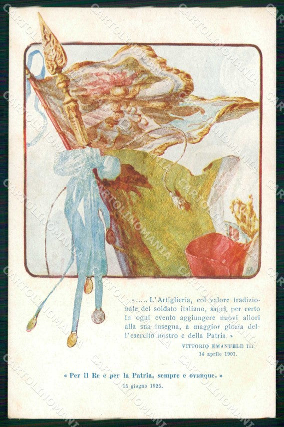 WW1 WWI Militari Patriottismo Propaganda Tricolore Artiglieria cartolina KF5329 – fronte
