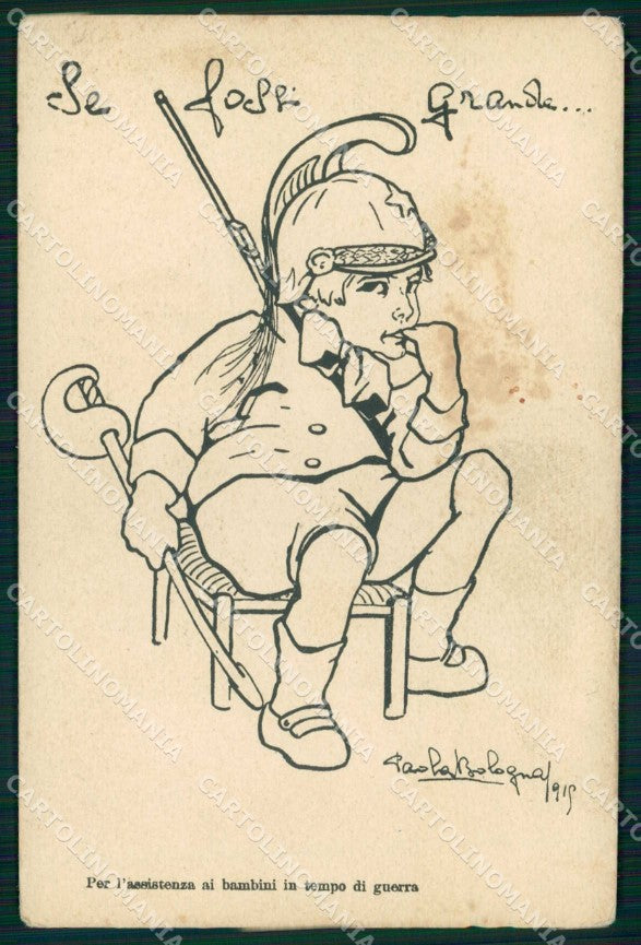 WW1 WWI Assistenza Bambini Lanciere Paola Bologna cartolina KF5331 – fronte