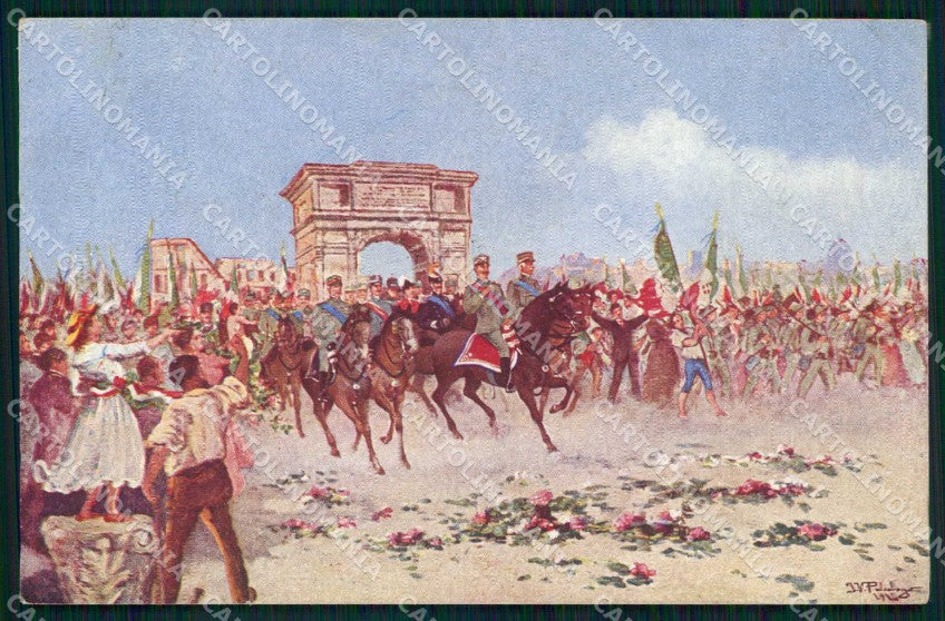 WW1 WWI Militari Vittoria Internati in Austria Paleologo PIEGA cartolina KF5335 – fronte