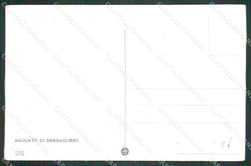 WW1 WWI Militari Uniformi Bersaglieri Agguato cartolina KF5344 – retro