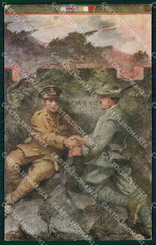 WW1 Bandiere Propaganda Alpini Istituto Italo Britannico cartolina KF5349 – fronte