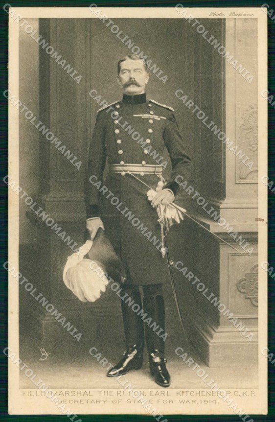 WW1 Field Marshal Lord Horatio Herbert Kitchener Secretary of State cp KF5362 – fronte