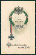 WW1 Militari 1915 Neujahrsgruss Eisernes Kreuz am Eichenkranz cartolina KF5366 – fronte