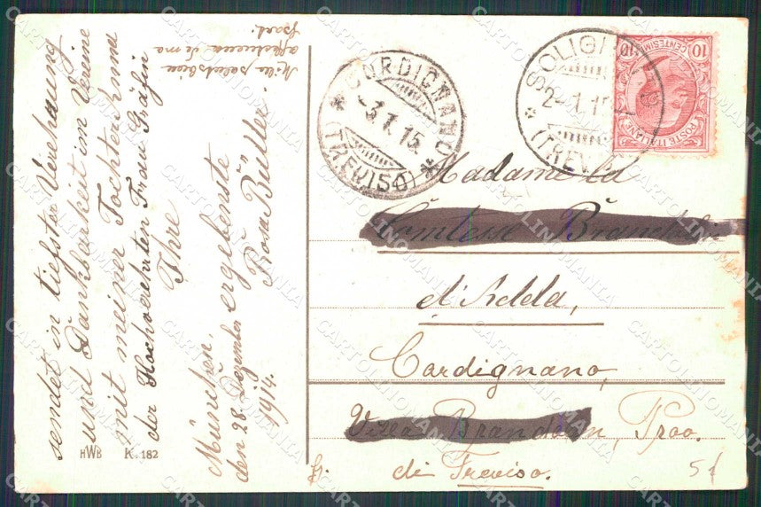 WW1 Militari 1915 Neujahrsgruss Eisernes Kreuz am Eichenkranz cartolina KF5366 – retro