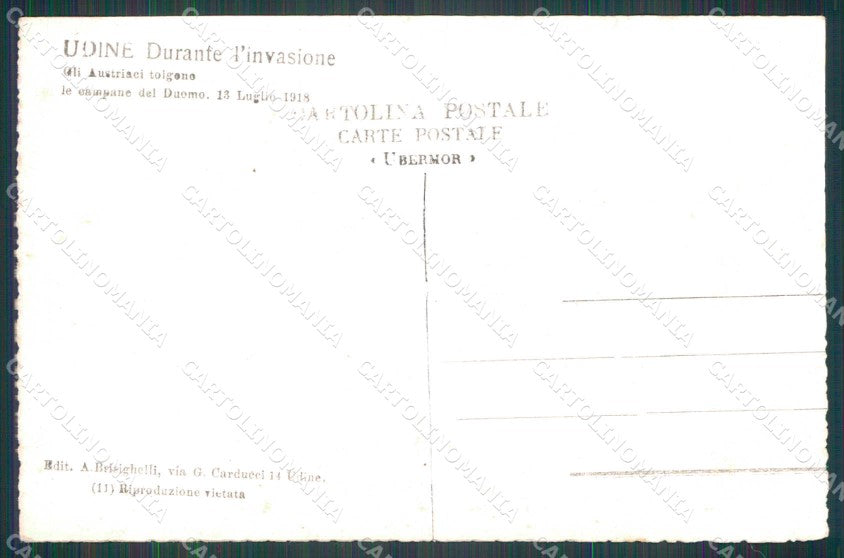 Udine città WW1 Militari Campane Duomo foto cartolina KF5399 – retro