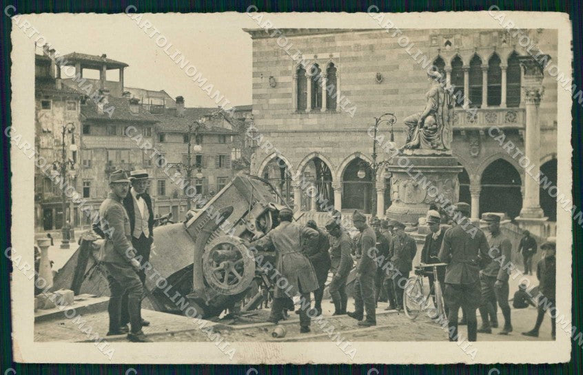 Udine città WW1 Militari Piazza Vittorio Emanuele foto cartolina KF5403 – fronte