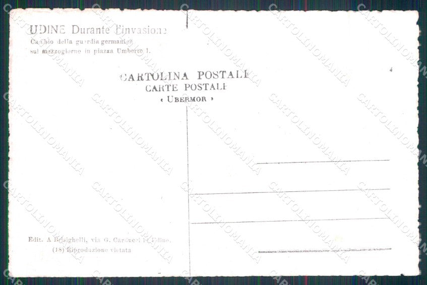 Udine città WW1 Militari Piazza Umberto I foto cartolina KF5421 – retro