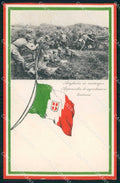 WW1 WWI Militari Patriottismo Tricolore Artiglieria da Campagna cartolina KF5430 – fronte