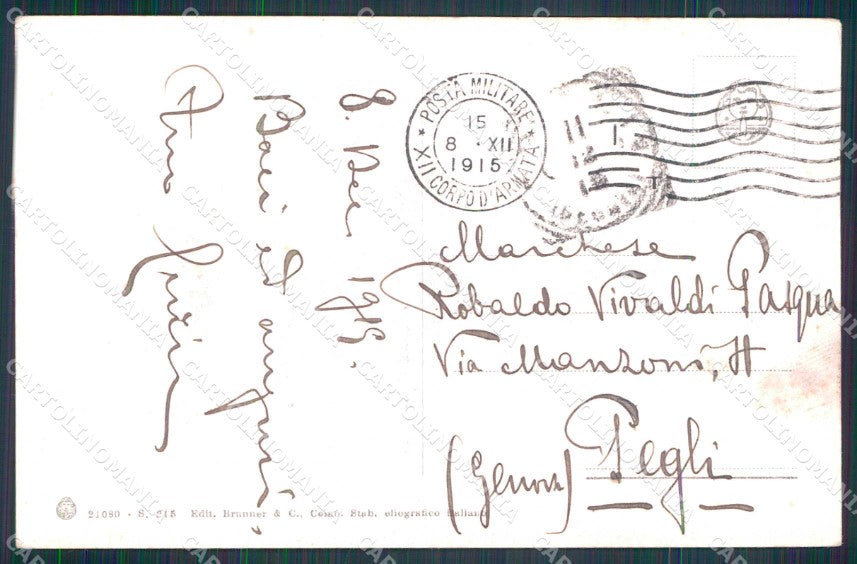 WW1 WWI Militari Patriottismo Tricolore Regia Marina cartolina KF5431 – retro