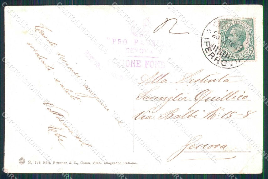 WW1 WWI Militari Patriottismo Torino Garibaldi Pro Patria Genova PIEGA cp KF5433 – retro