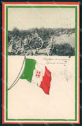 WW1 WWI Militari Patriottismo Tricolore Artiglieria da Campagna cartolina KF5436 – fronte
