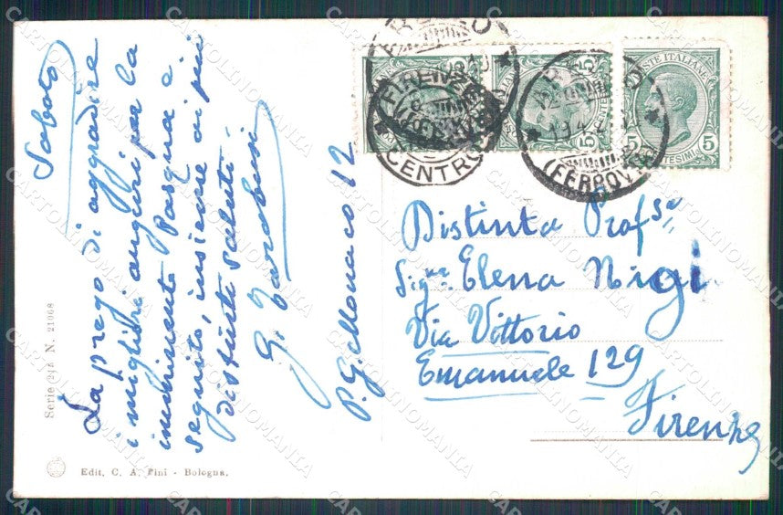 WW1 WWI Militari Patriottismo Tricolore Genio cartolina KF5441 – retro