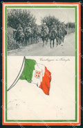 WW1 WWI Militari Patriottismo Tricolore Cavalleggeri cartolina KF5442 – fronte