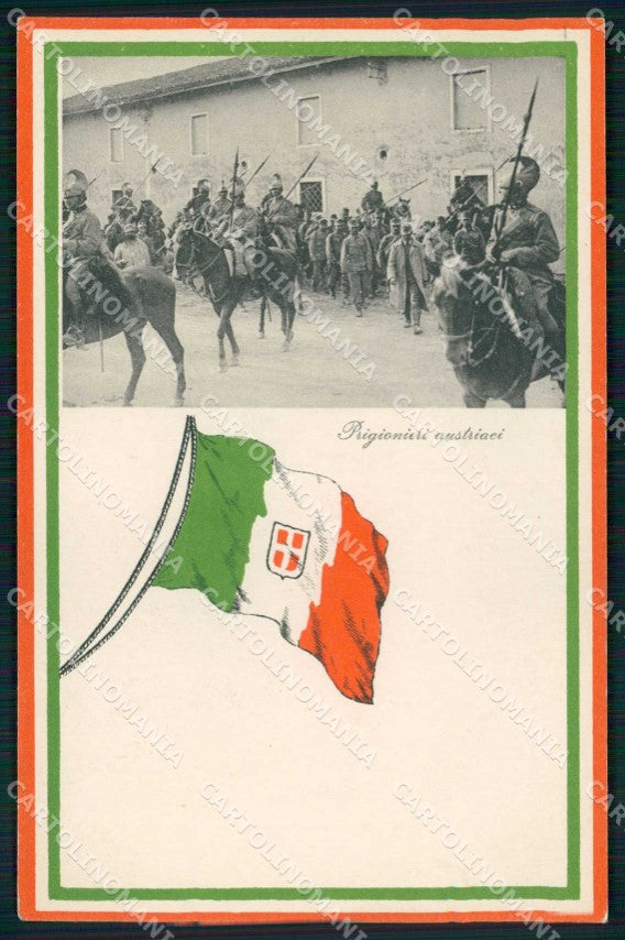 WW1 WWI Militari Patriottismo Tricolore Prigionieri Austriaci cartolina KF5443 – fronte