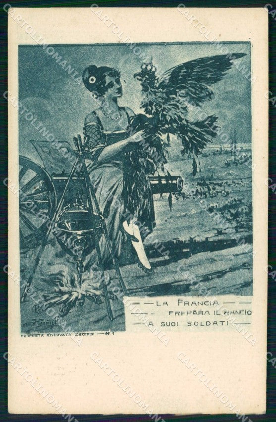WW1 WWI Militari Propaganda Anti German Francia Pocatelli cartolina KF5444 – fronte
