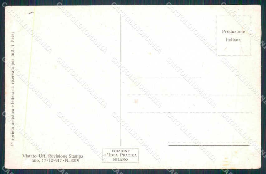 WW1 WWI Militari Patriottismo Tricolore Bandiera ABRASA cartolina KF5449 – retro