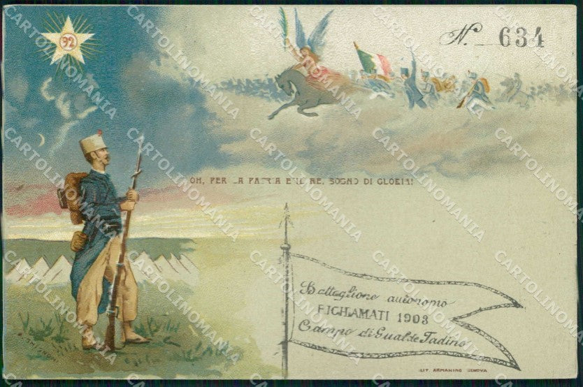 Militari Reggimentali 92° Fanteria Tadino Richiamati 1903 cartolina KF5451 – fronte