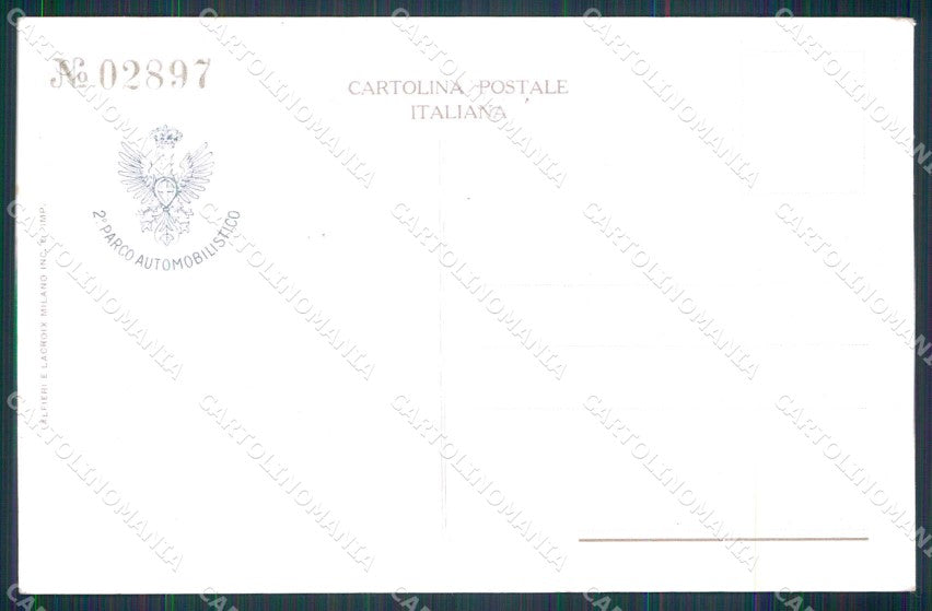 Militari Reggimentali 2° Parco Automobilistico Zona Guerra CRI cartolina KF5455 – retro