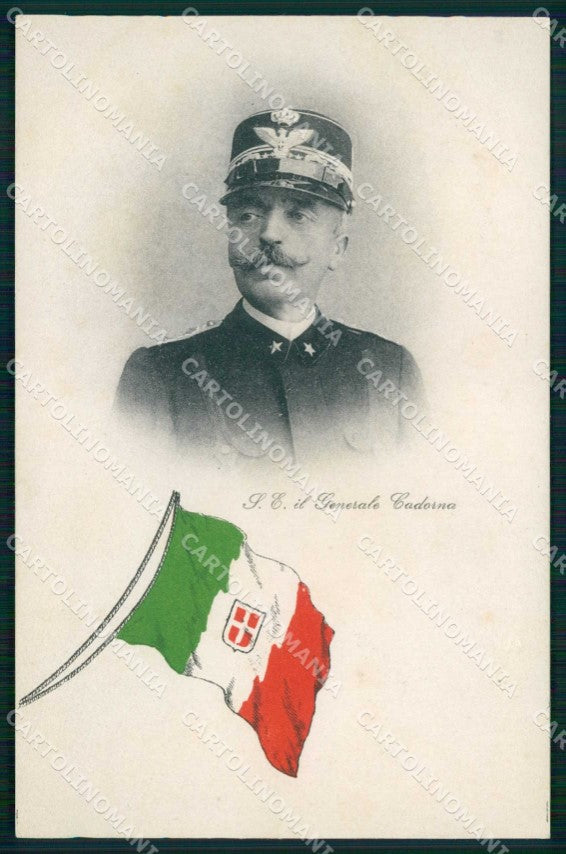 WW1 WWI Militari Patriottismo Bandiera Tricolore Cadorna cartolina KF5463 – fronte