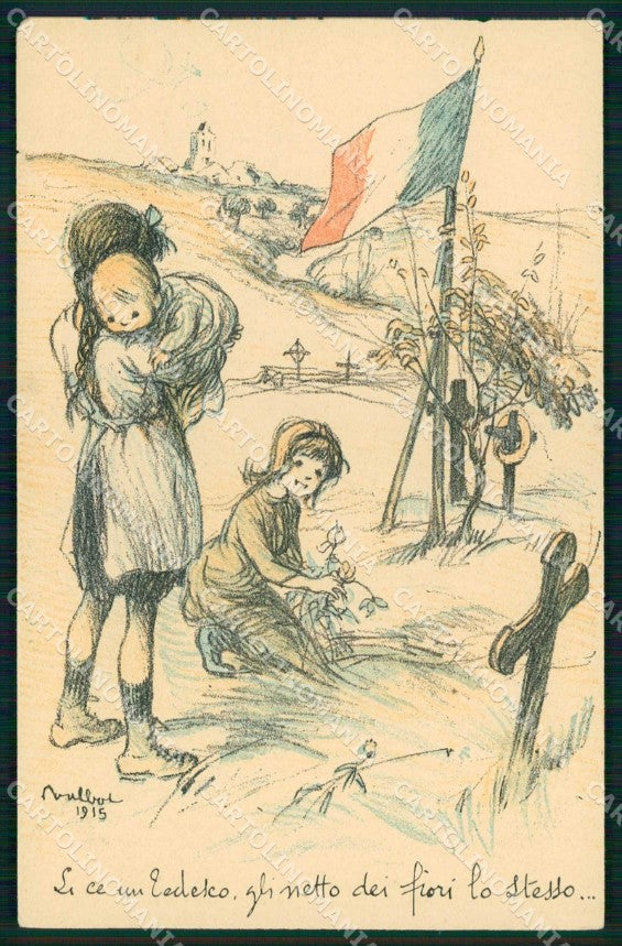 Illustratori Artist Signed WW1 WWI Petits Francais 63 F Poulbot cartolina KF5490 – fronte