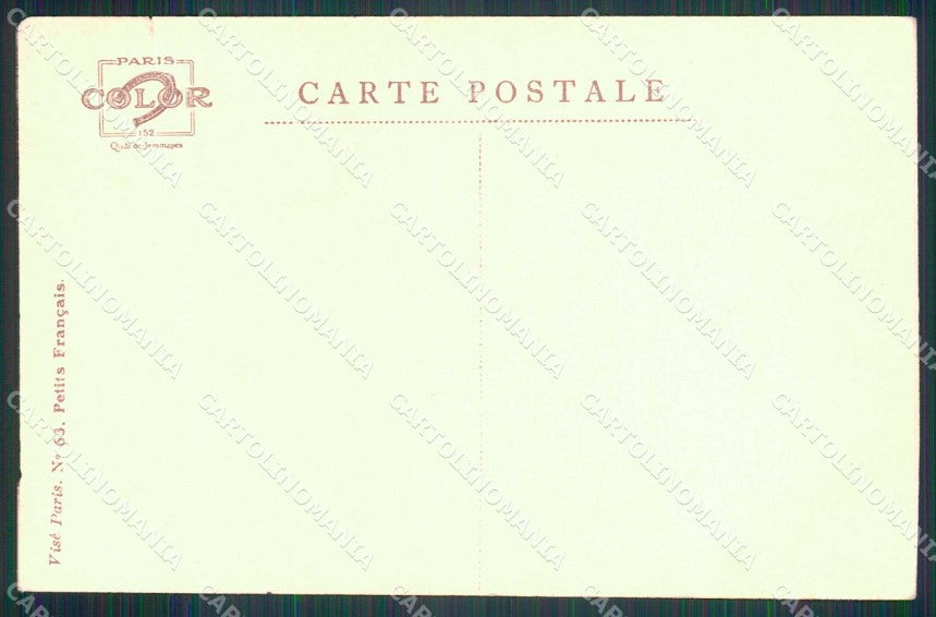 Illustratori Artist Signed WW1 WWI Petits Francais 63 F Poulbot cartolina KF5490 – retro