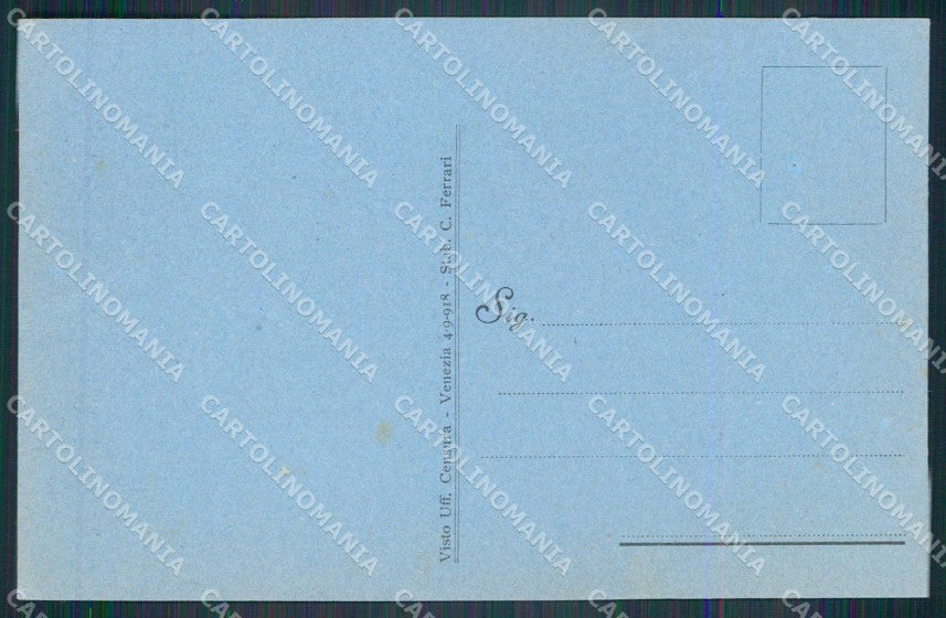 WW1 Patriottismo Militari Fante e Artigliere di Marina Pasubio cartolina KF5527 – retro