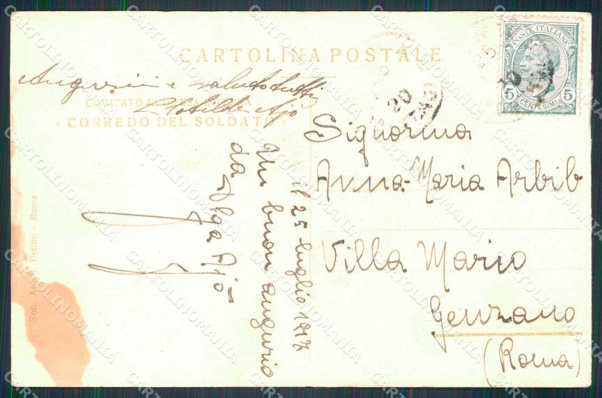WWI Patriottismo Corredo del Soldato Alpini Madri Italia Conti cartolina KF5538 – retro