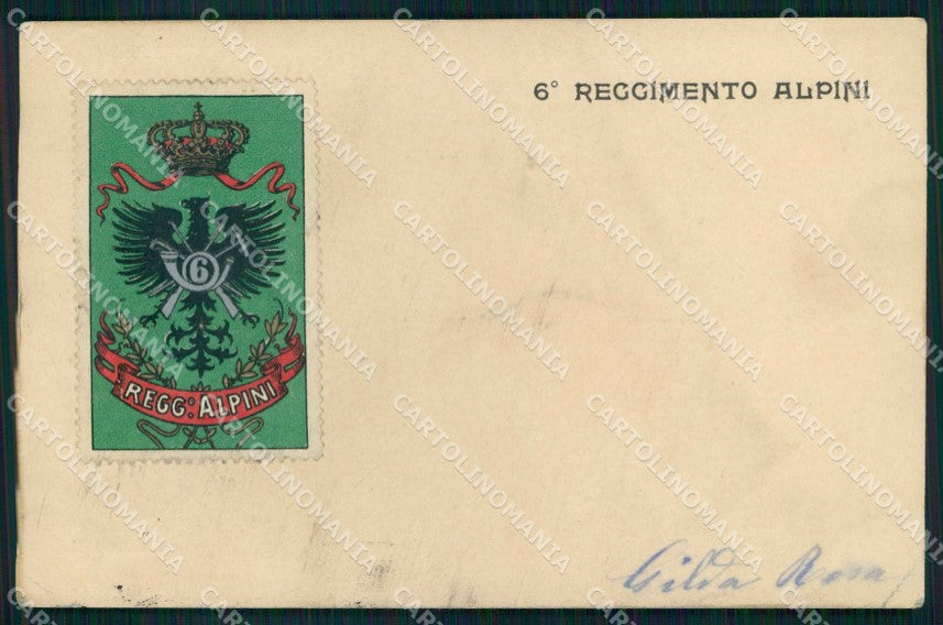 Militari Reggimentali 6° Reggimento Alpini PIEGHINE cartolina KF5545 – fronte