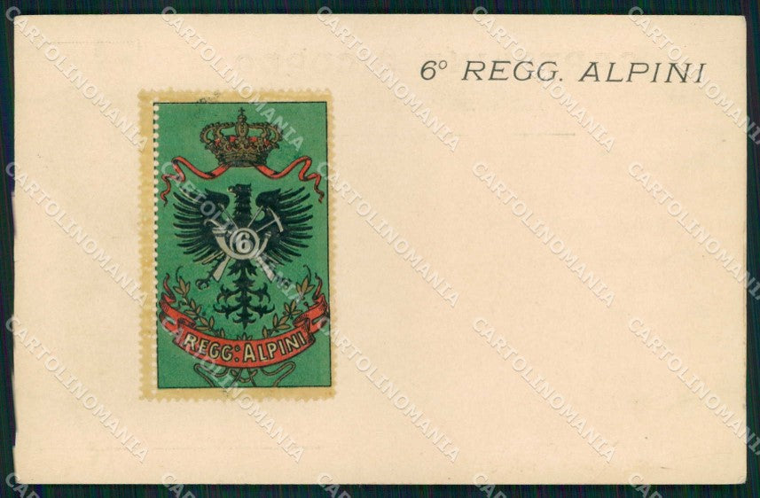 Militari Reggimentali 6° Reggimento Alpini cartolina KF5546 – fronte