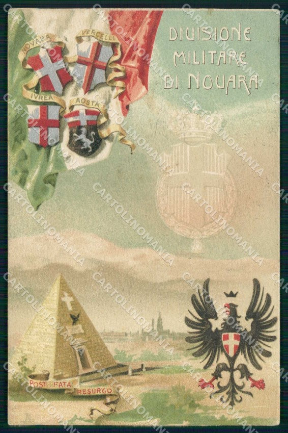 Militari Reggimentali Divisione Militare Novara PIEGA cartolina KF5570 – fronte