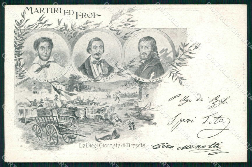 Risorgimento Dieci Giornate di Brescia Menotti Speri Bassi cartolina KF5580 – fronte