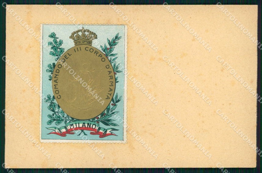 Militari Reggimentali Comando III Corpo Armata Milano cartolina KF5584 – fronte