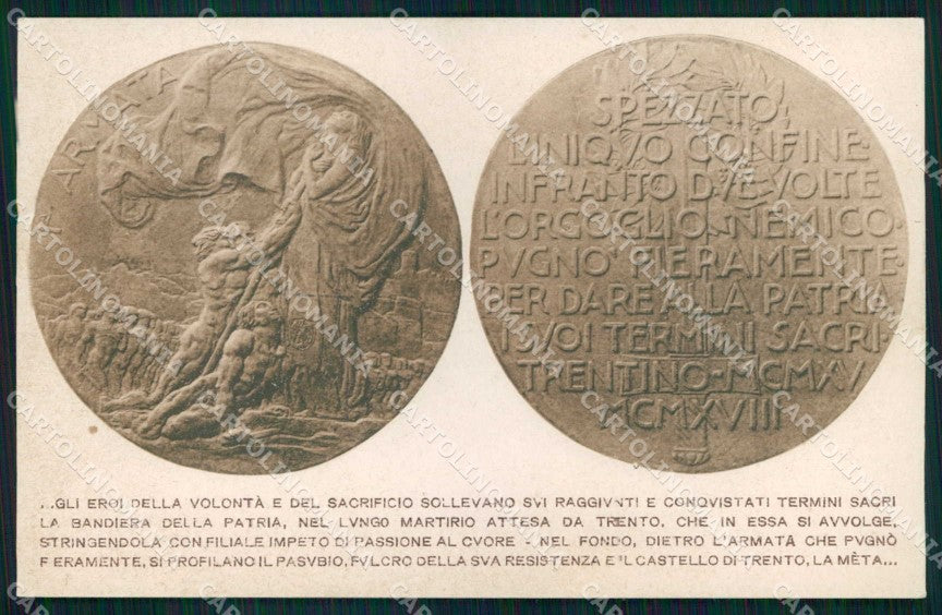 Militari Medaglia Commemorativa della Iª Armata SCOLLATA cartolina KF5587 – fronte