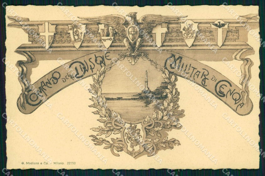 Militari Reggimentali Comando Divisione Militare di Genova cartolina KF5590 – fronte