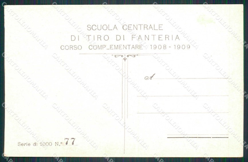 Militari Reggimentali Scuola di Tiro Fanteria Corso 1908 cartolina KF5600 – retro