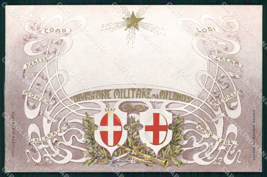 Militari Reggimentali Divisione Militare Territoriale di Milano cartolina KF5604 – fronte